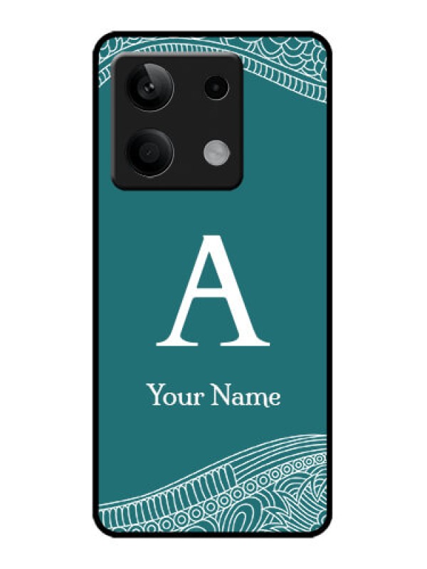 Custom Redmi Note 13 5G Custom Metal Phone CaseLine Art Pattern With Custom Name Design