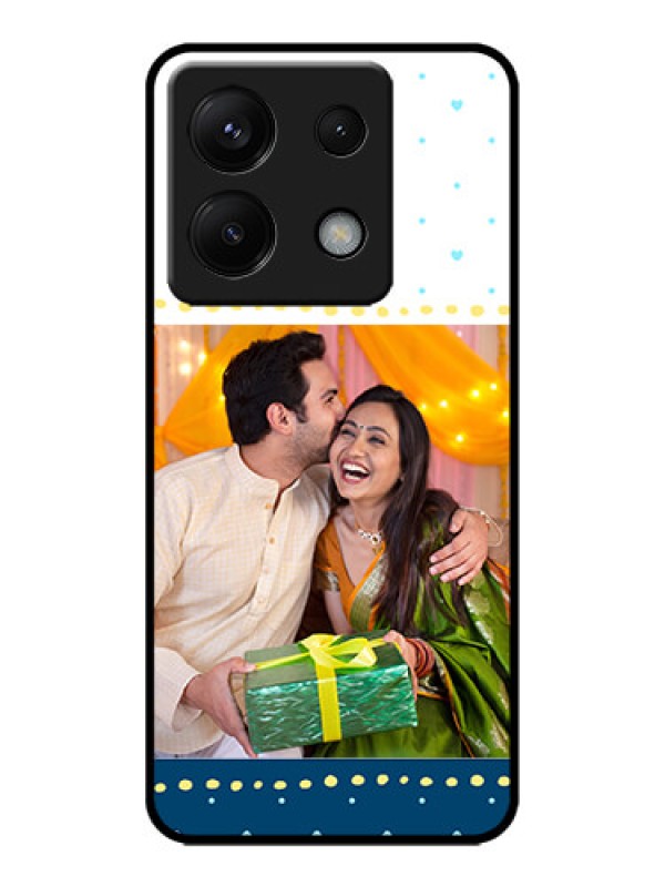 Custom Redmi Note 13 Pro 5G Custom Metal Phone CaseWhite And Blue Abstract Design