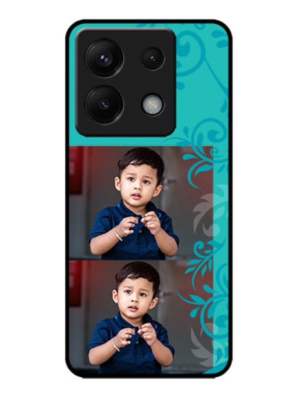 Custom Redmi Note 13 Pro 5G Custom Metal Phone CaseWith Photo And Green Floral Design