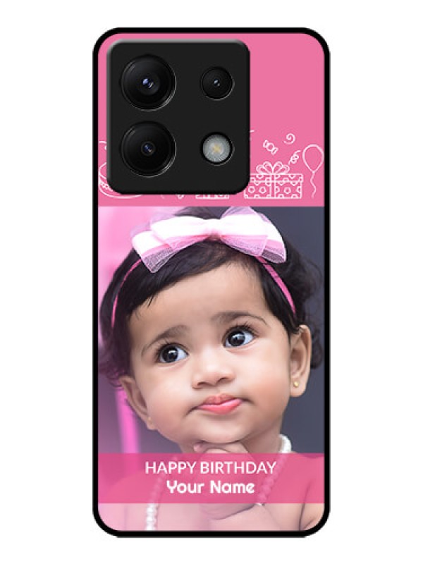 Custom Redmi Note 13 Pro 5G Custom Metal Phone CaseWith Birthday Line Art Design