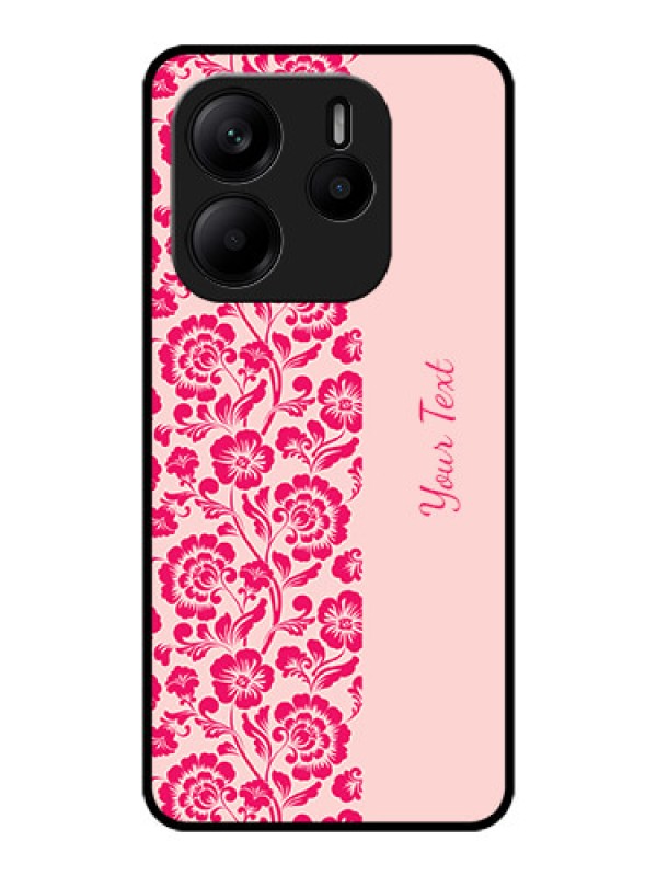 Custom Redmi Note 14 5G Custom Metal Phone CaseAttractive Floral Pattern Design