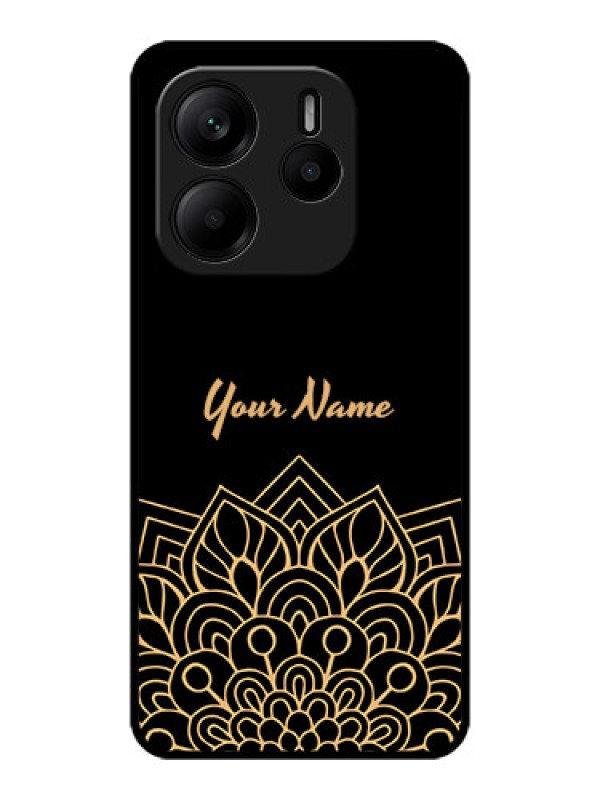 Custom Redmi Note 14 5G Custom Metal Phone CaseGolden Mandala Design