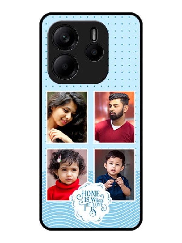 Custom Redmi Note 14 5G Custom Metal Phone CaseCute Love Quote With 4 Pic Upload Design