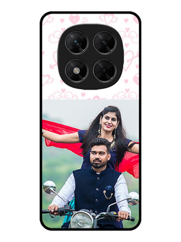 Custom Redmi Note 14 Pro 5G Custom Metal Phone CasePink Flying Heart Design