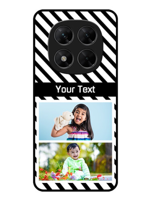 Custom Redmi Note 14 Pro 5G Custom Metal Phone CaseBlack And White Stripes Design