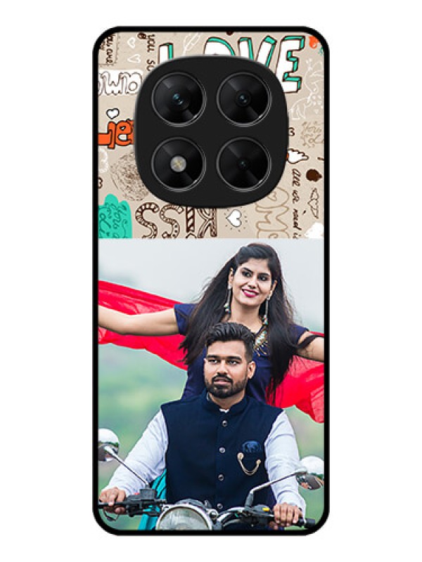 Custom Redmi Note 14 Pro 5G Custom Metal Phone CaseLove Doodle Pattern