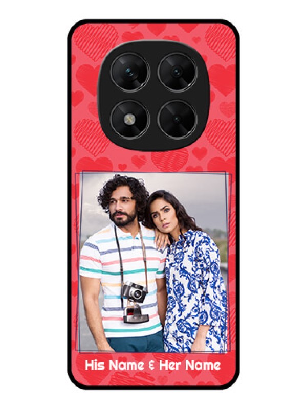 Custom Redmi Note 14 Pro 5G Custom Metal Phone CaseWith Red Heart Symbols Design
