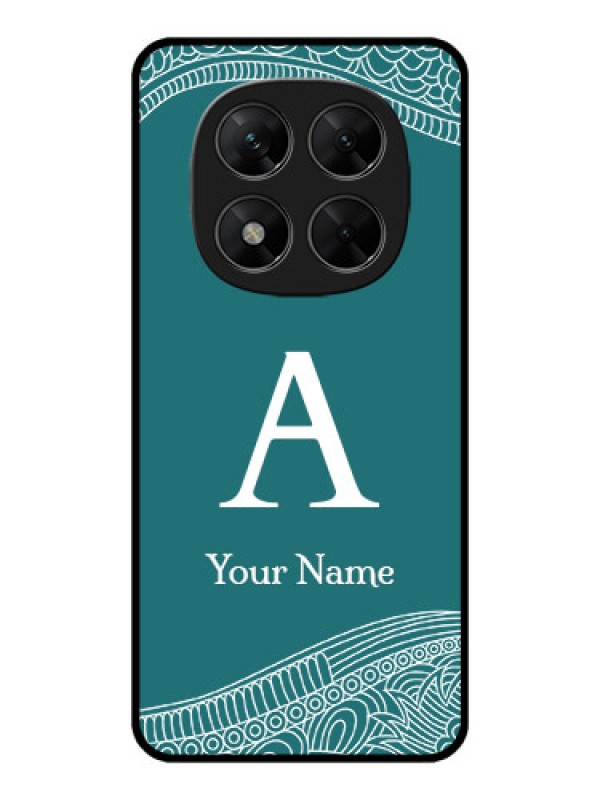 Custom Redmi Note 14 Pro 5G Custom Metal Phone CaseLine Art Pattern With Custom Name Design