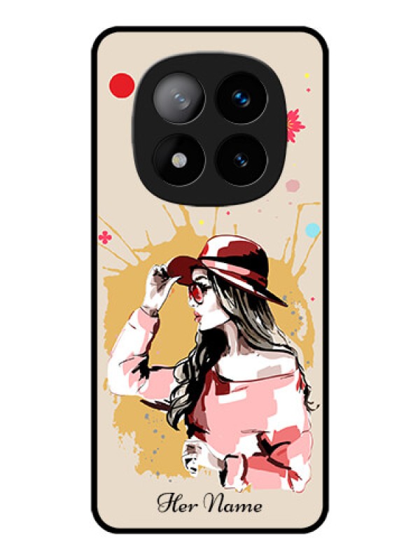 Custom Redmi Note 14 Pro Plus 5G Custom Metal Phone CaseWomen With Pink Hat Design