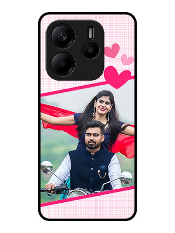 Custom Redmi Note 14 SE 5G Custom Metal Phone Case - Love Shape Heart Design