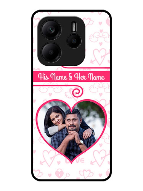 Custom Redmi Note 14 SE 5G Custom Metal Phone Case - Heart Shape Love Design