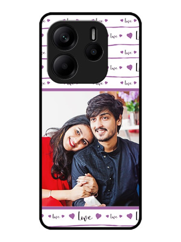 Custom Redmi Note 14 SE 5G Custom Metal Phone Case - Couples Heart Design