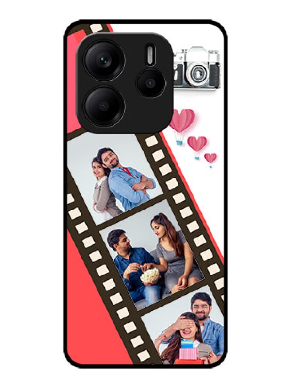 Custom Redmi Note 14 SE 5G Custom Metal Phone Case - 3 Image Holder With Film Reel