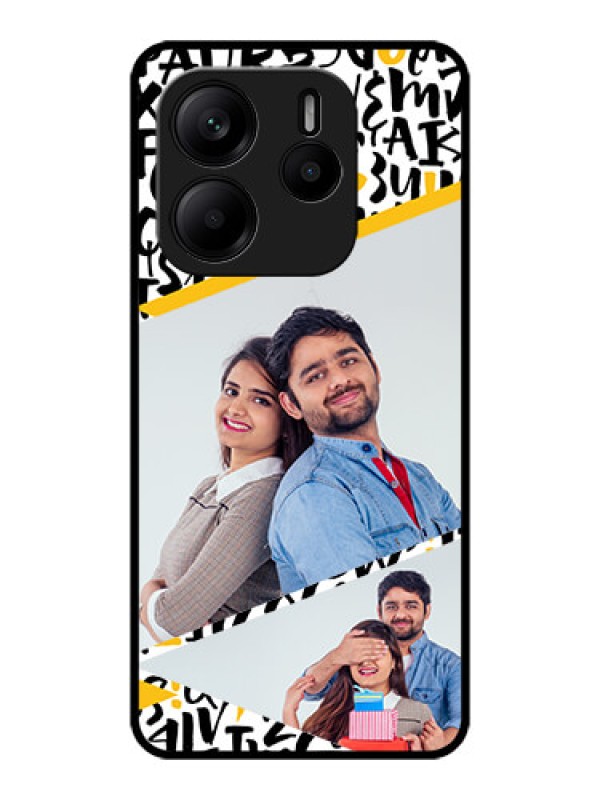 Custom Redmi Note 14 SE 5G Custom Metal Phone Case - Letters Pattern Design