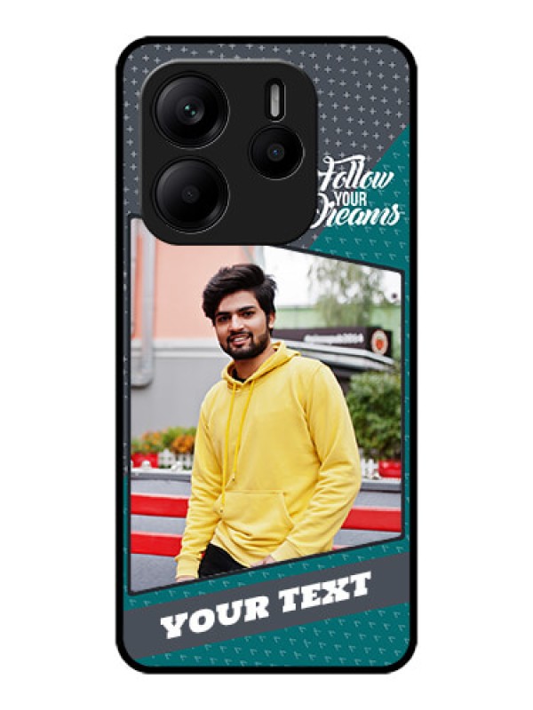 Custom Redmi Note 14 SE 5G Custom Metal Phone Case - Background Pattern Design With Quote