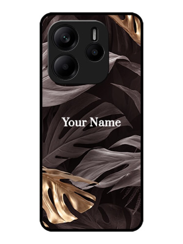 Custom Redmi Note 14 SE 5G Custom Metal Phone Case - Wild Leaves Digital Paint Design