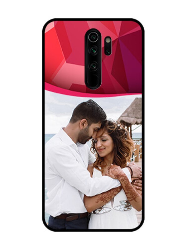 Custom Redmi Note 8 Pro Custom Metal Phone Case - Red Abstract Design