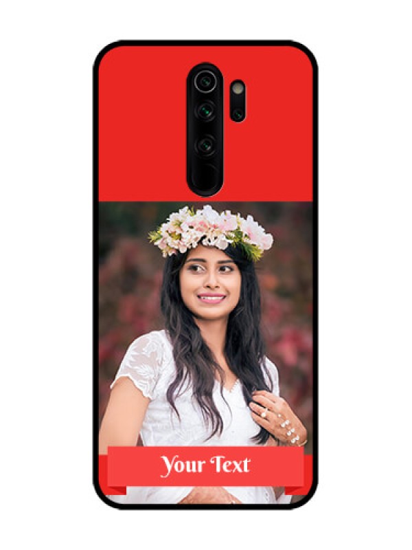 Custom Redmi Note 8 Pro Custom Metal Phone Case - Simple Red Color Design