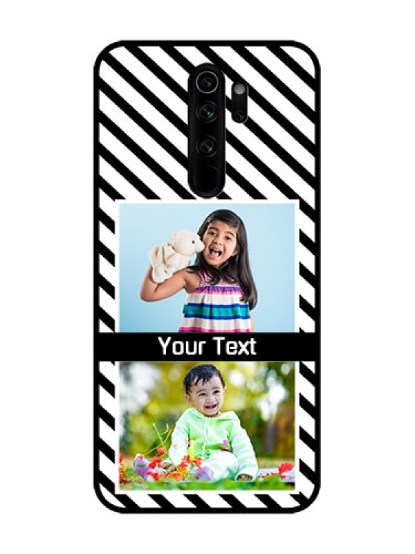 Custom Redmi Note 8 Pro Custom Metal Phone Case - Black And White Stripes Design