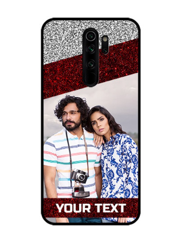 Custom Redmi Note 8 Pro Custom Metal Phone Case - Image Holder With Glitter Strip Design