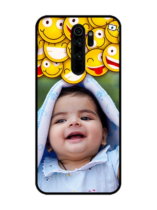 Custom Redmi Note 8 Pro Custom Metal Phone Case - With Smiley Emoji Design