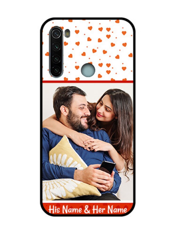 Custom Redmi Note 8 Custom Metal Phone Case - Orange Love Symbol Design