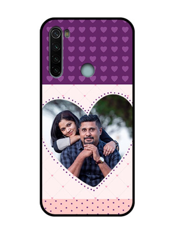 Custom Redmi Note 8 Custom Metal Phone Case - Violet Love Dots Design
