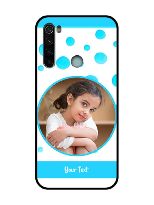 Custom Redmi Note 8 Custom Metal Phone Case - Blue Bubbles Pattern Design