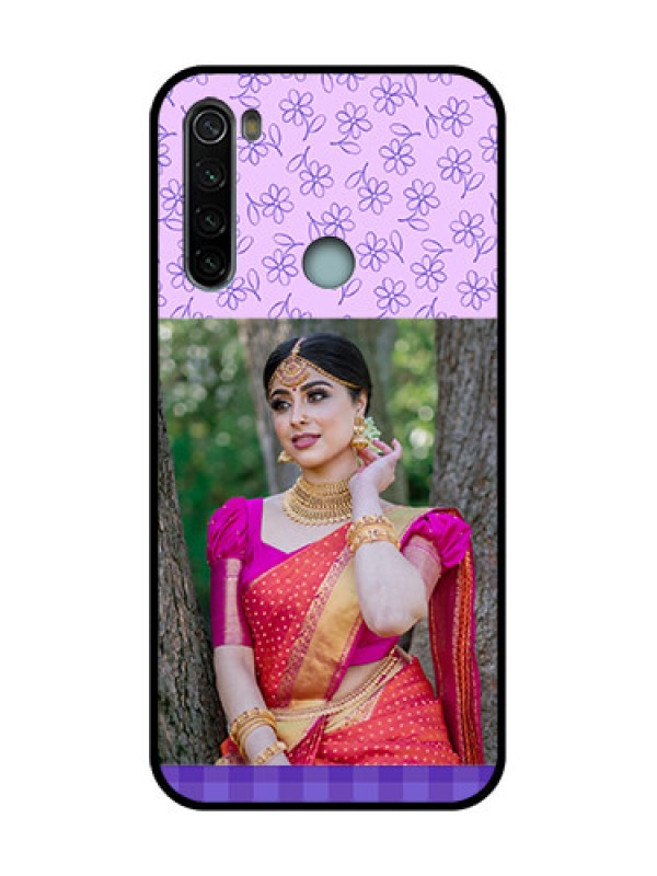 Custom Redmi Note 8 Custom Metal Phone Case - Purple Floral Design