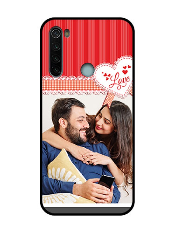 Custom Redmi Note 8 Custom Metal Phone Case - Red Love Pattern Design