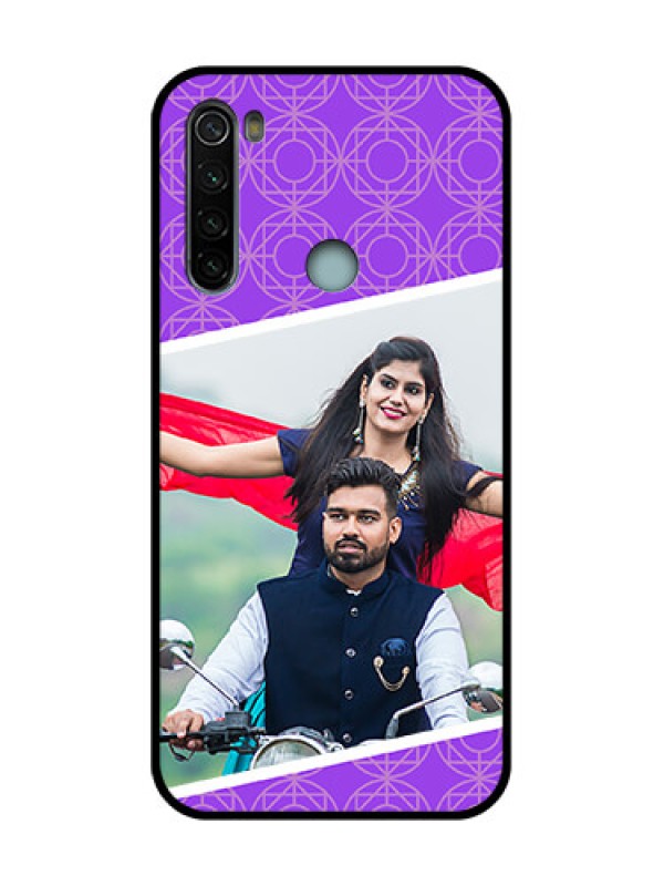 Custom Redmi Note 8 Custom Metal Phone Case - Violet Color Pattern Design