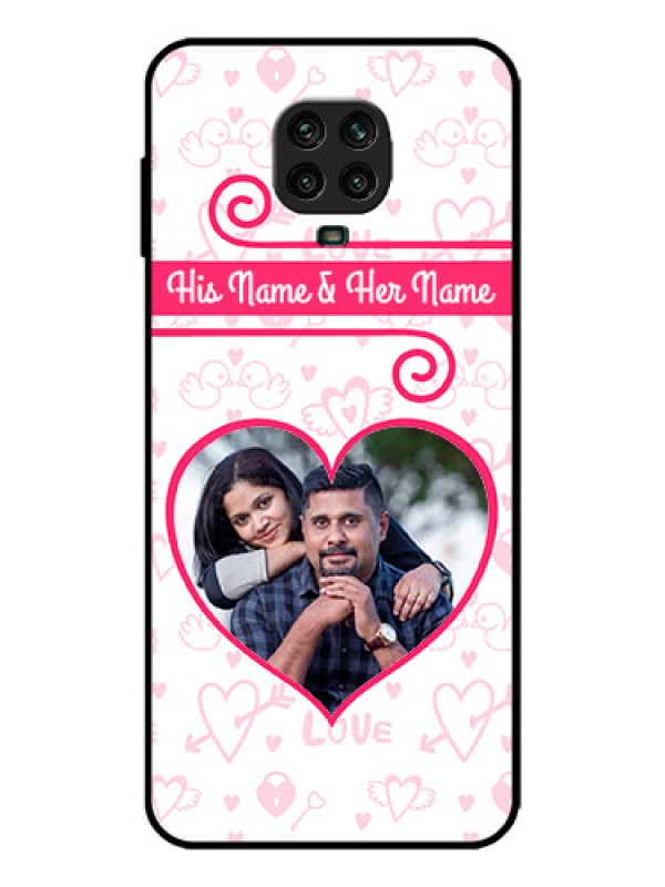 Custom Redmi Note 9 Pro Max Custom Metal Phone Case - Heart Shape Love Design