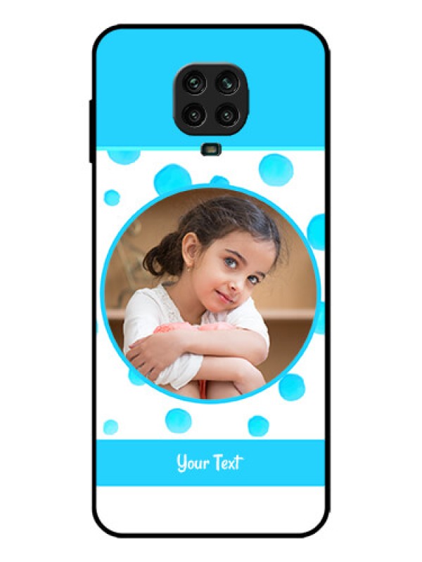 Custom Redmi Note 9 Pro Max Custom Metal Phone Case - Blue Bubbles Pattern Design