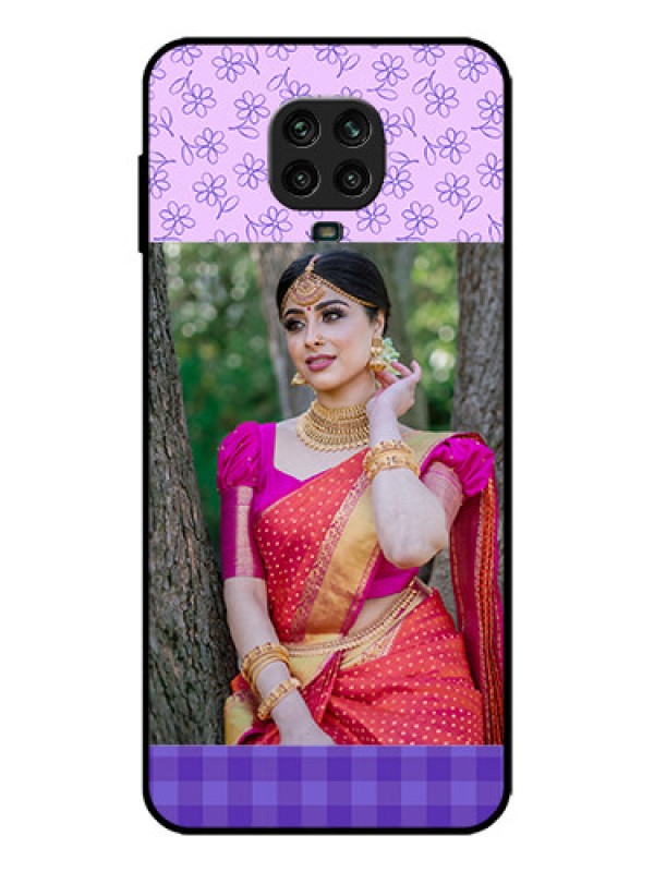 Custom Redmi Note 9 Pro Max Custom Metal Phone Case - Purple Floral Design