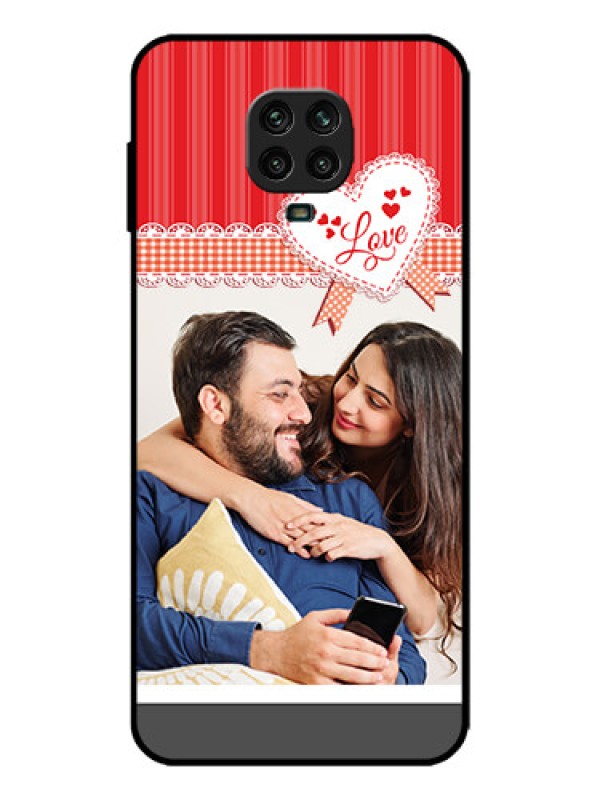 Custom Redmi Note 9 Pro Max Custom Metal Phone Case - Red Love Pattern Design