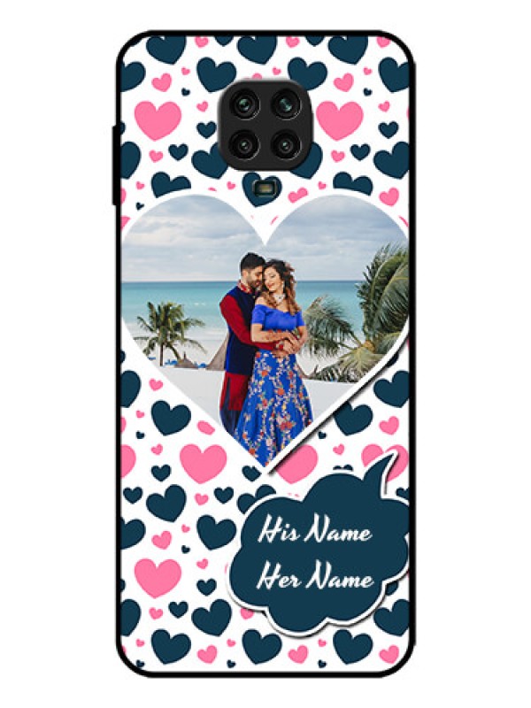 Custom Redmi Note 9 Pro Max Custom Metal Phone Case - Pink and Blue Heart Design