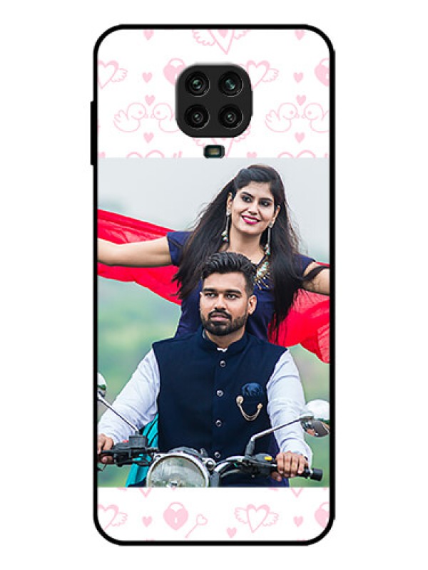 Custom Redmi Note 9 Pro Max Custom Metal Phone Case - Pink Flying Heart Design