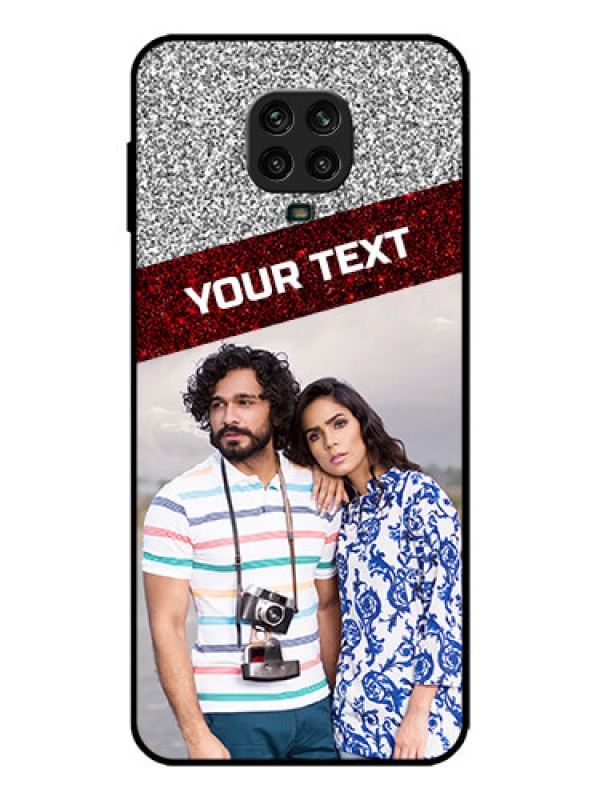 Custom Redmi Note 9 Pro Max Custom Metal Phone Case - Image Holder With Glitter Strip Design