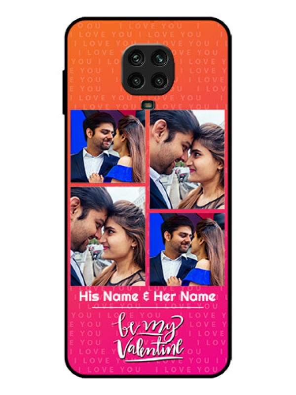 Custom Redmi Note 9 Pro Max Custom Metal Phone Case - I Love You Pink Design