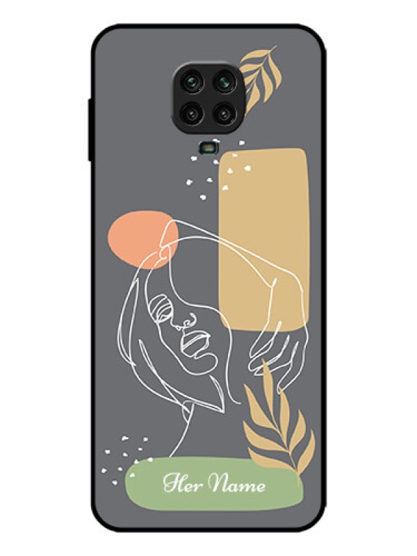 Custom Redmi Note 9 Pro Max Custom Metal Phone Case - Gazing Woman Line Art Design