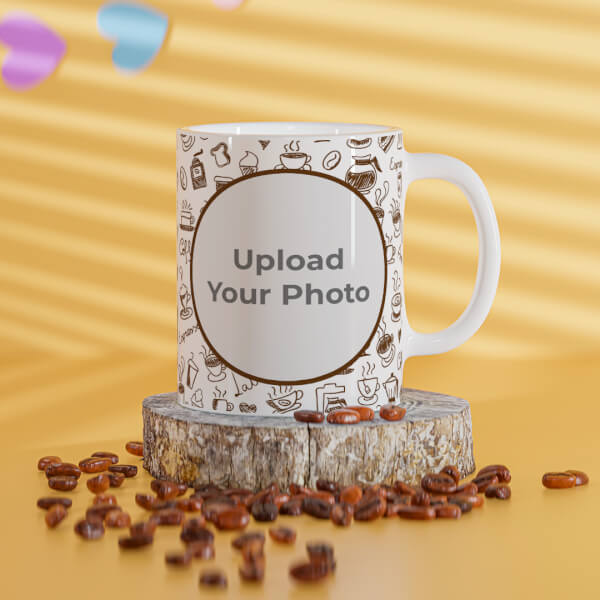 Custom Coffee Mugs, Ice Creams, Coffee Jug & Etc. Pattern Background Design On Mug