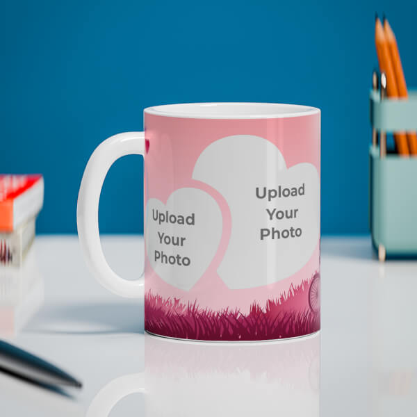 Custom Young Couple In Love World Design On Mug