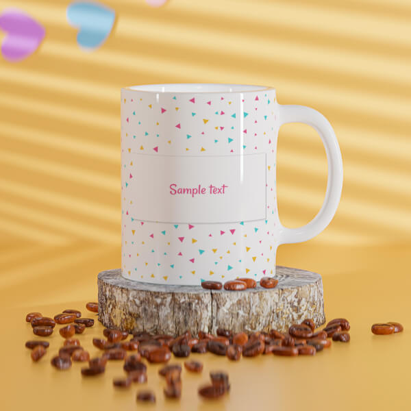 Custom colorful Triangles Pattern Background Design On Mug