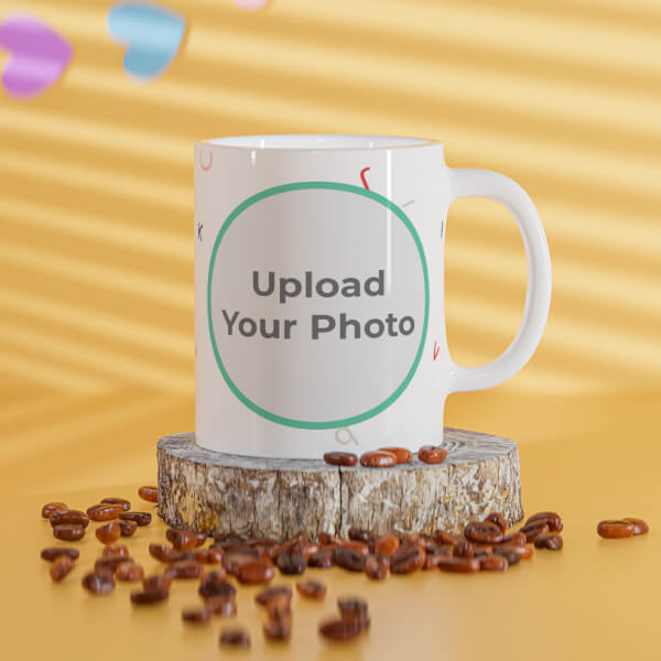 Custom Flying Alphabets With White Background Design On Mug
