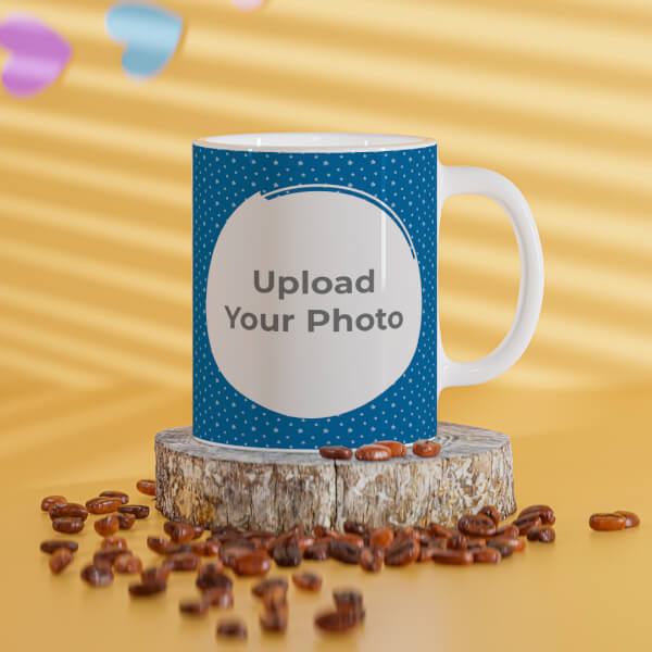 Custom Dark Blue Background With Stars Pattern Design On Mug