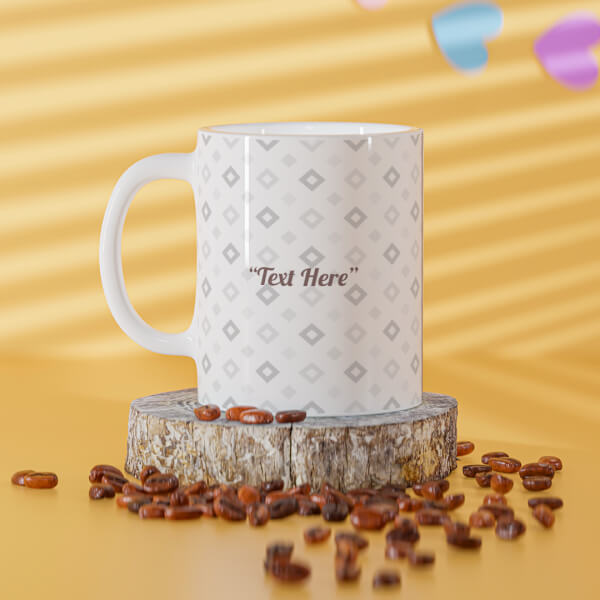 Custom Tilted Square Pattern Background Design On Mug