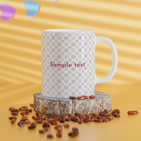 Custom Flower Patten Background Design On Mug
