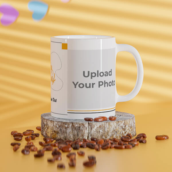 Custom Boy Friend Birthday With 2 Square Pic Upload Design On Mug