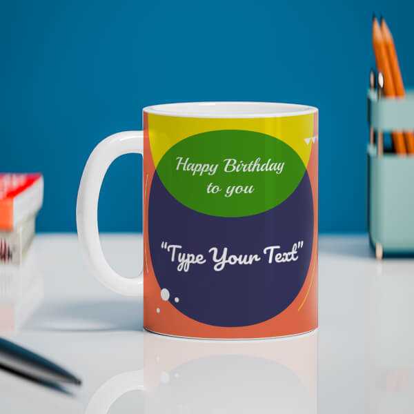 Custom Boy Friend Birthday Orange Spear Shape Pic Upload Design On Mug
