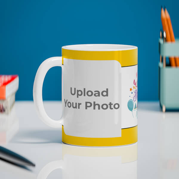 Custom Daughter Birthday With Yellow Borders Design On Mug